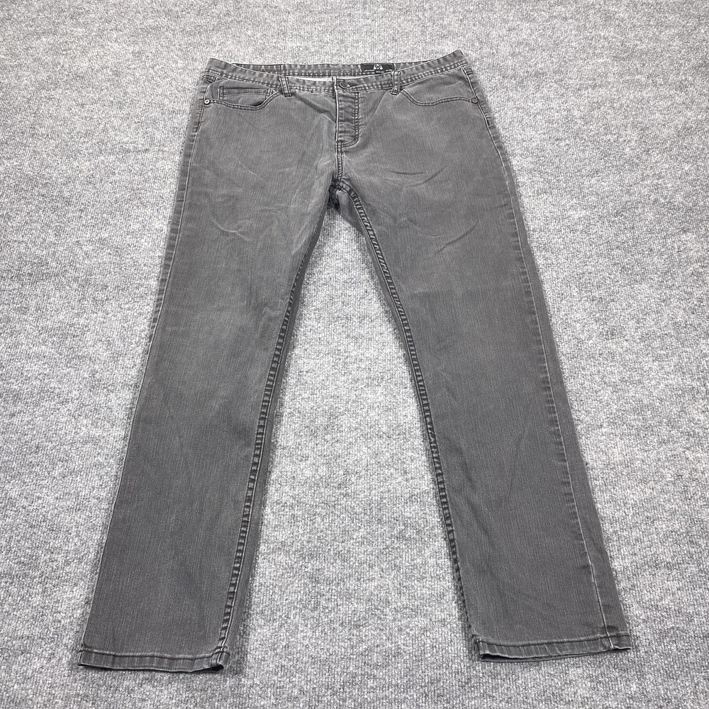 Zak Jeans Mens 38x32 Gray Regular Fit‎ Straight Leg Stretch Denim Charcoal Wash